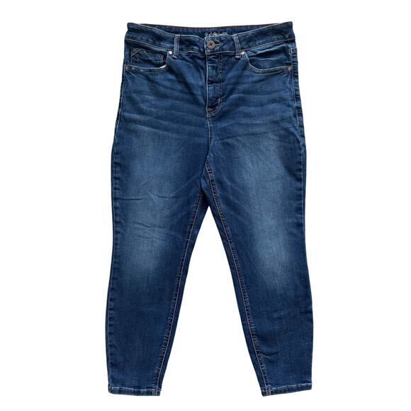 Edgely Jeans Maurices Sz 18 Short Blue High Rise Super Skinny Preppy Cabincore - Picture 1 of 11